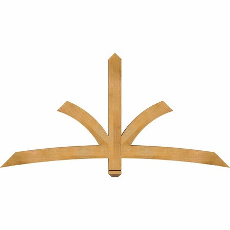 Ekena Millwork Davenport Rough Sawn Timber Gable Bracket, Western Red Cedar, 72"W x 36"H x 4"D x 4"F, 12/12 Pitch GBW072X36X0404DAV00RWR
